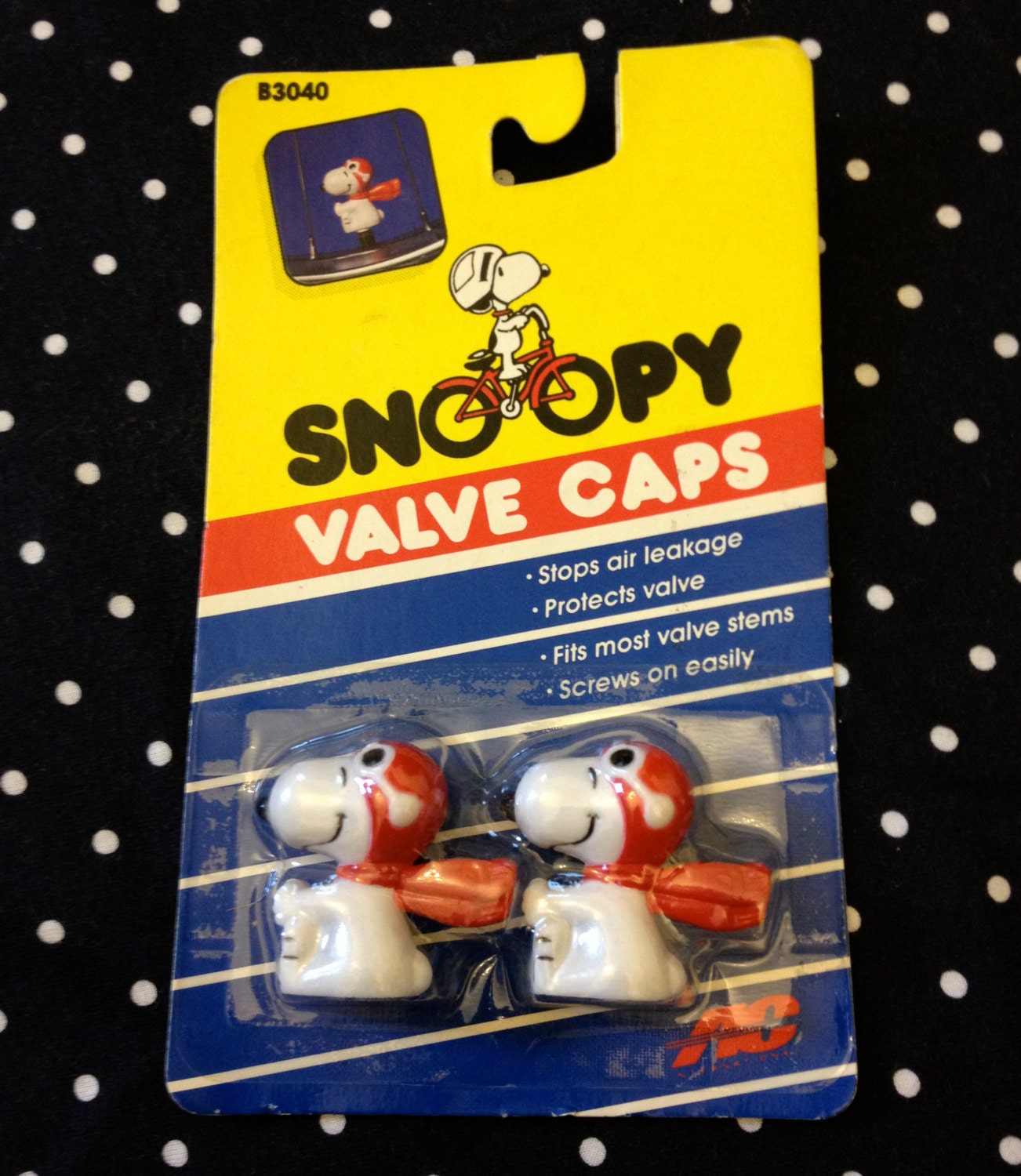 1980s Collectible Snoopy Bike Valve Caps Cycling Peanuts