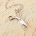 Scissors Necklace, Sterling Silver Scissors Charm on a Silver Cable Chain