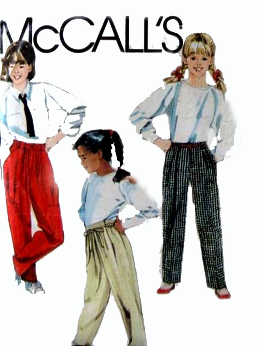 80s Girls MC Hammer Pants Pattern McCalls 9314 Vintage sewing