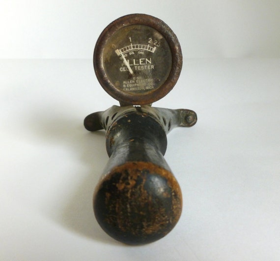 Antique ALLEN Battery Cell Tester Old Vintage Electric Auto