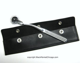BDSM Neuralwheel Pinwheel with Leather Case SET includes either One OR Two Whartenberg Neuralwheels