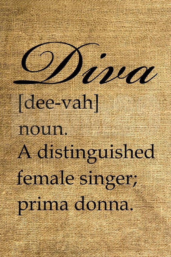 Items similar to INSTANT DOWNLOAD Diva Dictionary Definition Download