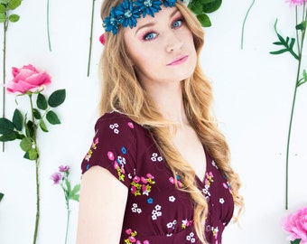 Pixie, French Vintage, 1970s Floral Mini Dress, from Paris