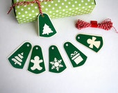 Christmas Tags ,Gift Tags Set, Set of 6 Handmade Tags A649 Il_170x135