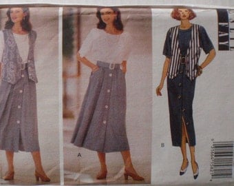 Leslie Fay Sewing Pattern - Misses/Misses Petite Vest and Dress - Butterick 6689 - Sizes 18-20-22, Bust 40 - 44, Uncut