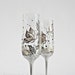 Wedding Glasses Butterfly and Flowers Vanilla Purple Champagne Flutes Hand Painted and decorated with Swarovski Crystals Set of 2