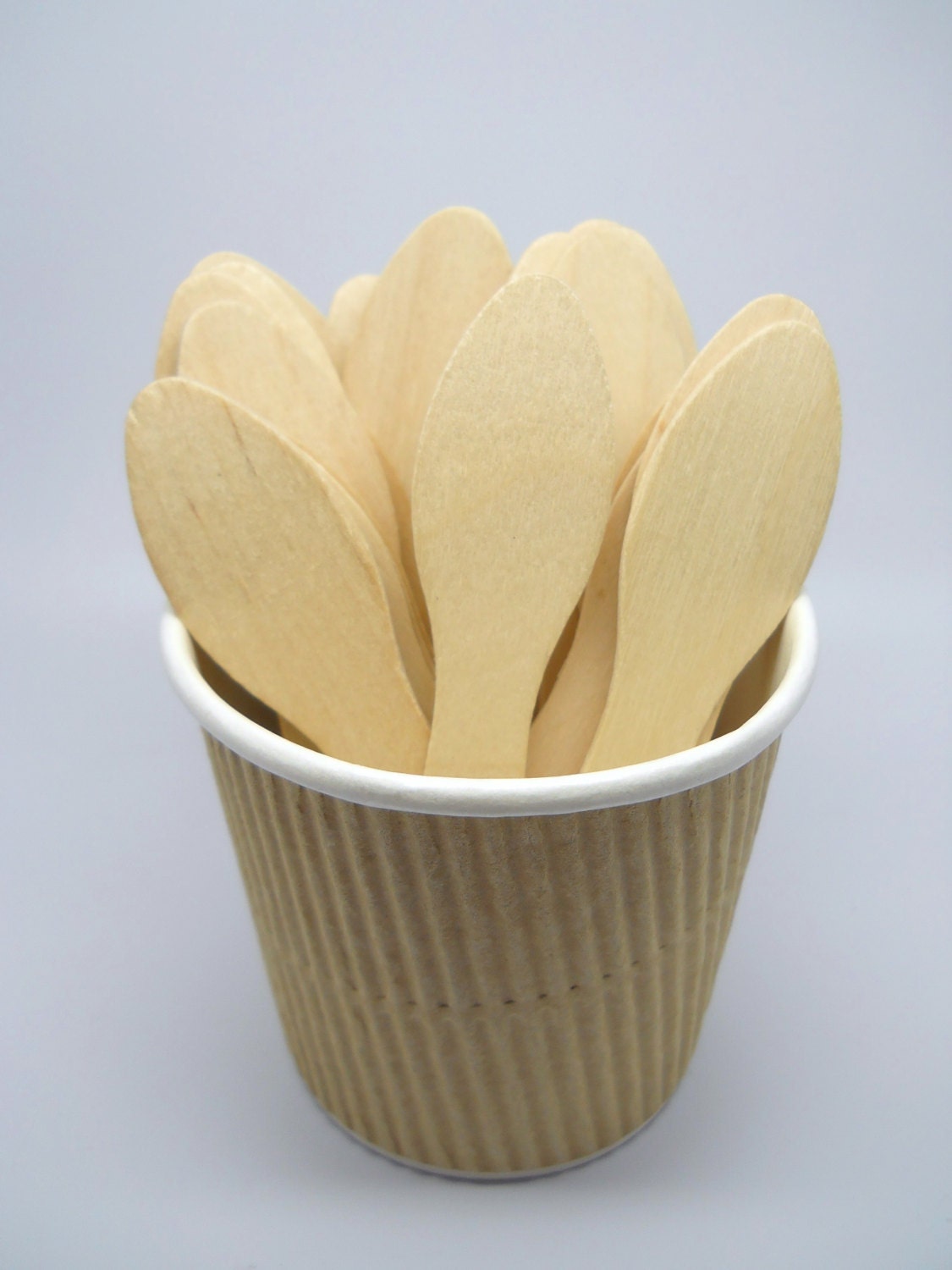 WOOD Flat Spoon Qty 24 Ice Cream Spoon Taster Spoon