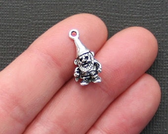 5 Gnome Charms Antique Silver Tone 3 Dimensional Cute Cute Cute - SC2201