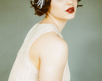 Flapper Headband, Headpiece, Bridal Hairpiece, The Great Gatsby, Vintage 1920s Party Headband Roaring 20s Gatsby Wedding pearl feather 2 103