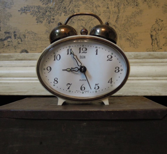 Vintage Elgin Alarm Clock / West Germany by AloofNewfWhimsy
