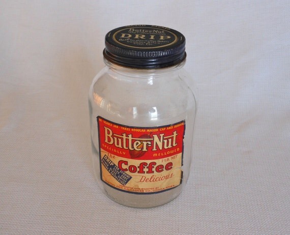 Vintage Butternut Coffee Glass Jar By 2cool2toss On Etsy