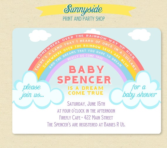 Rainbow Baby Shower Invitations 2