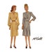 1940s Dress Pattern McCall 6351 Misses Notched Collar Pleated Skirt with Saddle Stitching Womens Vintage Sewing Pattern Bust 34 UNCUT