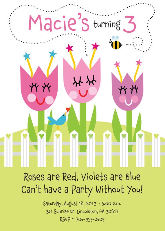 Kids Garden Party Invitation 6