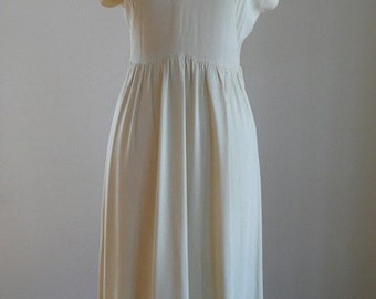 1940's Cream Rayon & Sequin Dress