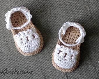 Crochet PATTERN for baby booties Cross Strap Baby Sandals