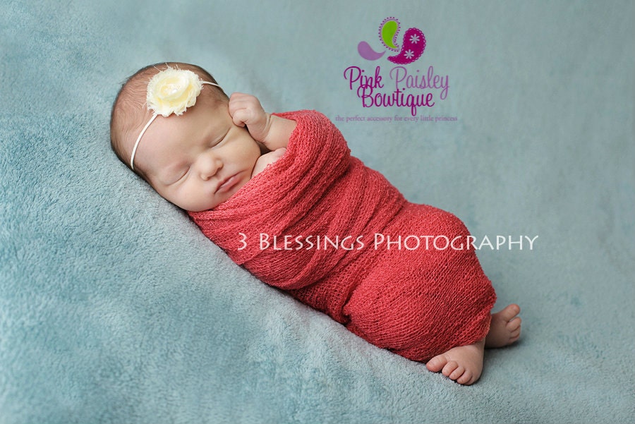 Cream Baby Headband. Newborn Headband. Baby Girl Headbands. Infant Headband. Baptism Headband. Christening Baby