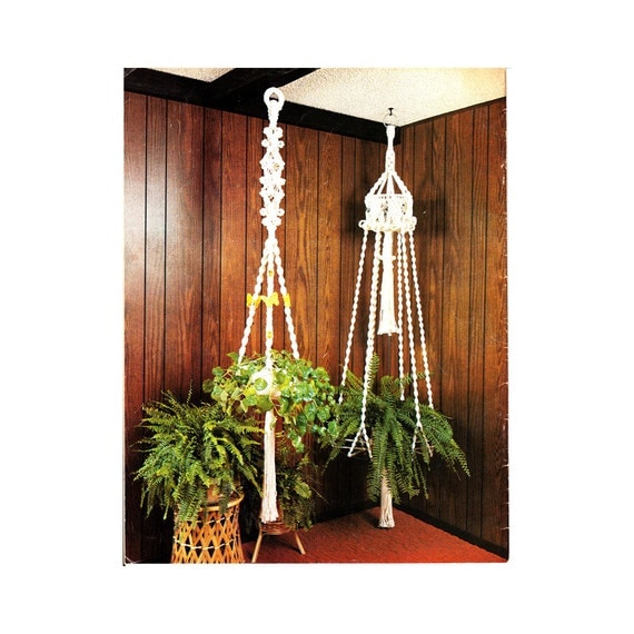 Vintage 70s Macrame Plant Hangers Wall Hangings by retromonkeys