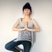 Zen Infinity Sheer Tank Top - Gray Chiffon Summer Beach Crop Top Infinity Sign Print Black and Turquoise Blue Print