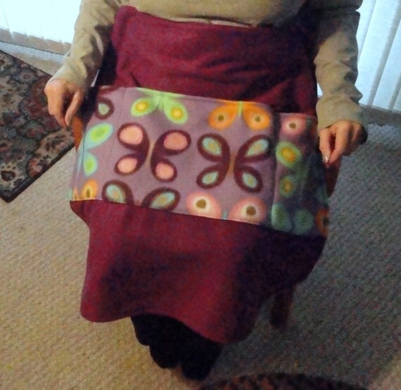 Wheelchair Fleece Lap Robe with Pockets Purple and Butterfly