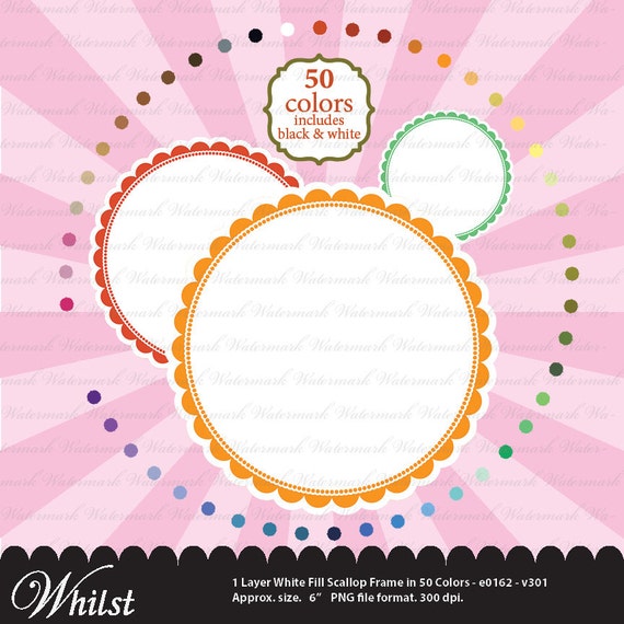 Circle clip art clipart, Scallop clip art clipart, frame clip art clipart, polka dot baby : e0162 v301 50 Il_570xn
