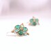 Emerald Green Earrings, Crystal Dangle Earrings, Blue Green Beaded Earrings