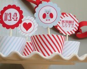 Owl Valentine Party Squares - Cupcake Toppers - DIY Printable Party Il_170x135