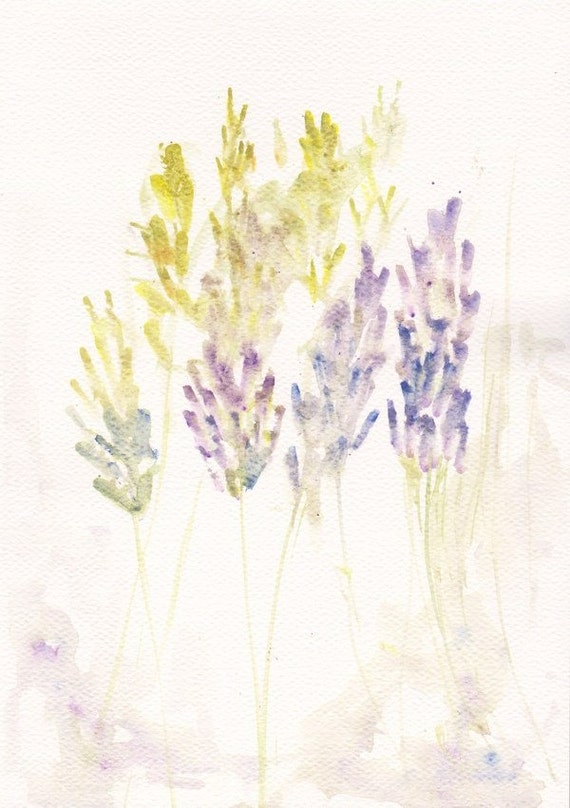 Items similar to Lupine Art Print Watercolor Painting Spring flower 4x6 ...