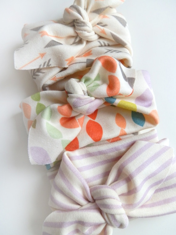 696 New baby headbands kl 487 Baby Girl Headband, The Penelope Collection, Set Of 3, Organic Cotton   