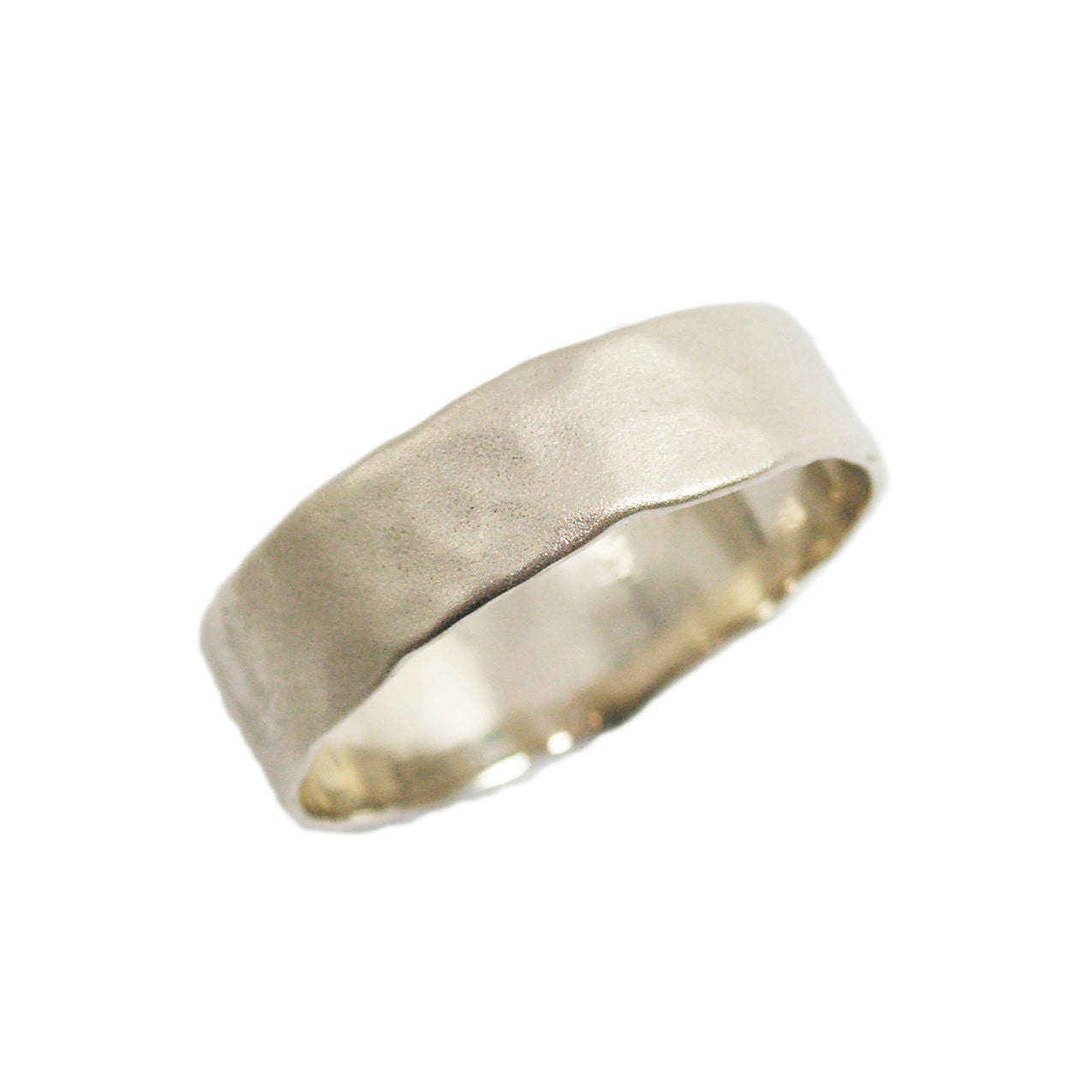 Matte gold wedding ring. Men wedding band. Hammered wedding