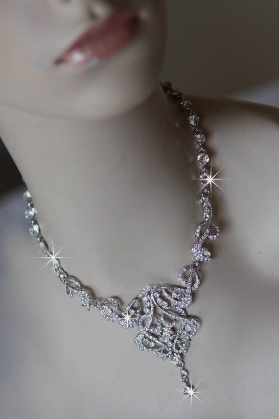 Items similar to Back Drop Bridal Necklace, Back Chain, Long Back Chain