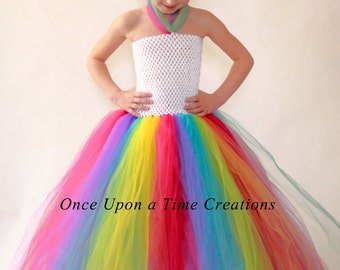 Rainbow Birthday Tutu Dress - Photo Prop - Halloween Costume - Girls ...