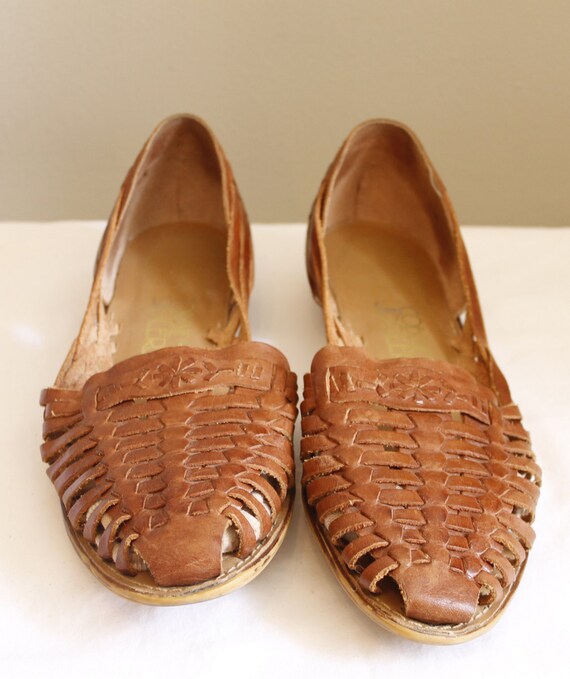 brown closed toe flats