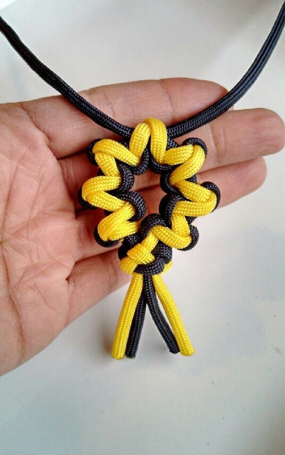 Paracord necklace Desert flower medallion unique by NeckLaced