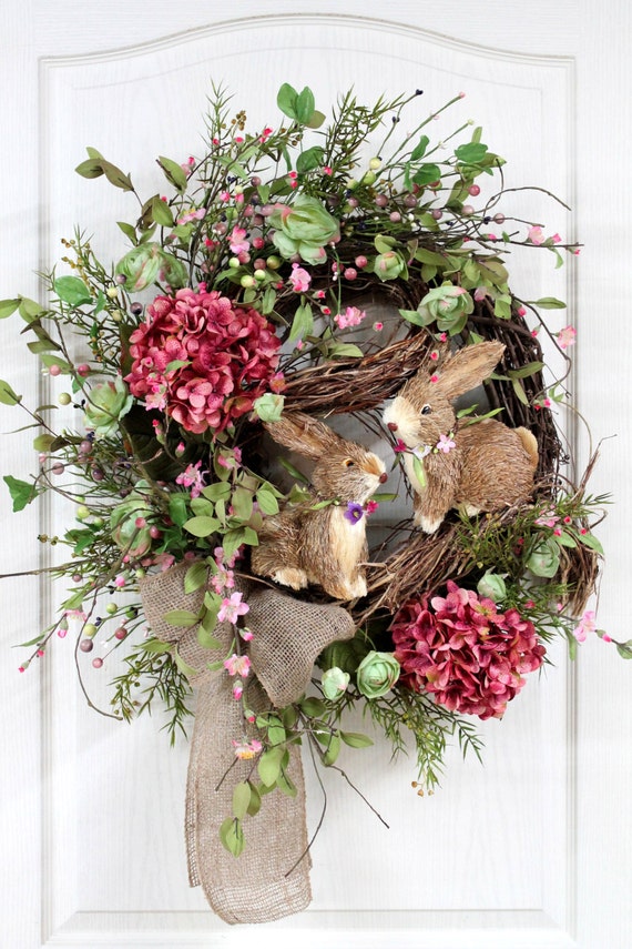 Items similar to Easter Door Wreath, Primitive Country Wreath, Easter ...