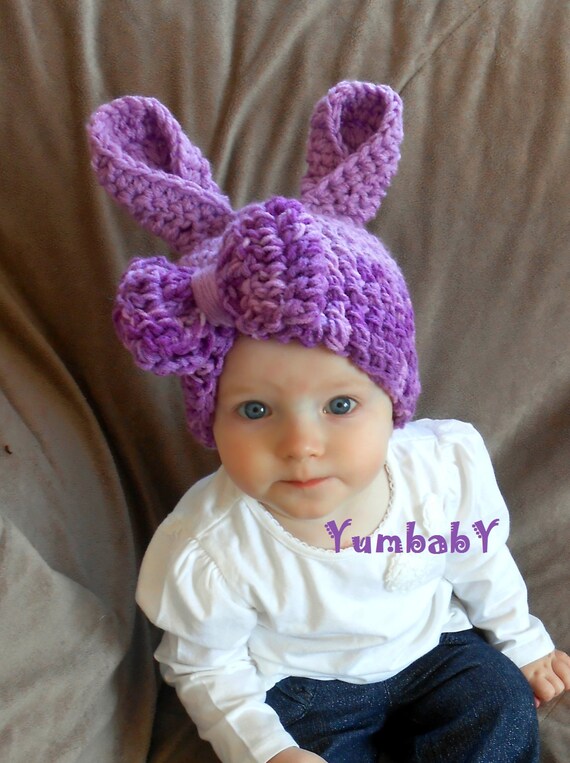 Bunny Hat Newborn Bunny Hat Baby Girl Purple Easter Bunny with