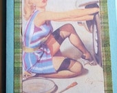 Fathers Day Mechanic // Handmade Greeting Card // HAPPY FATHERS DAY Mechanic Pin Up Queen