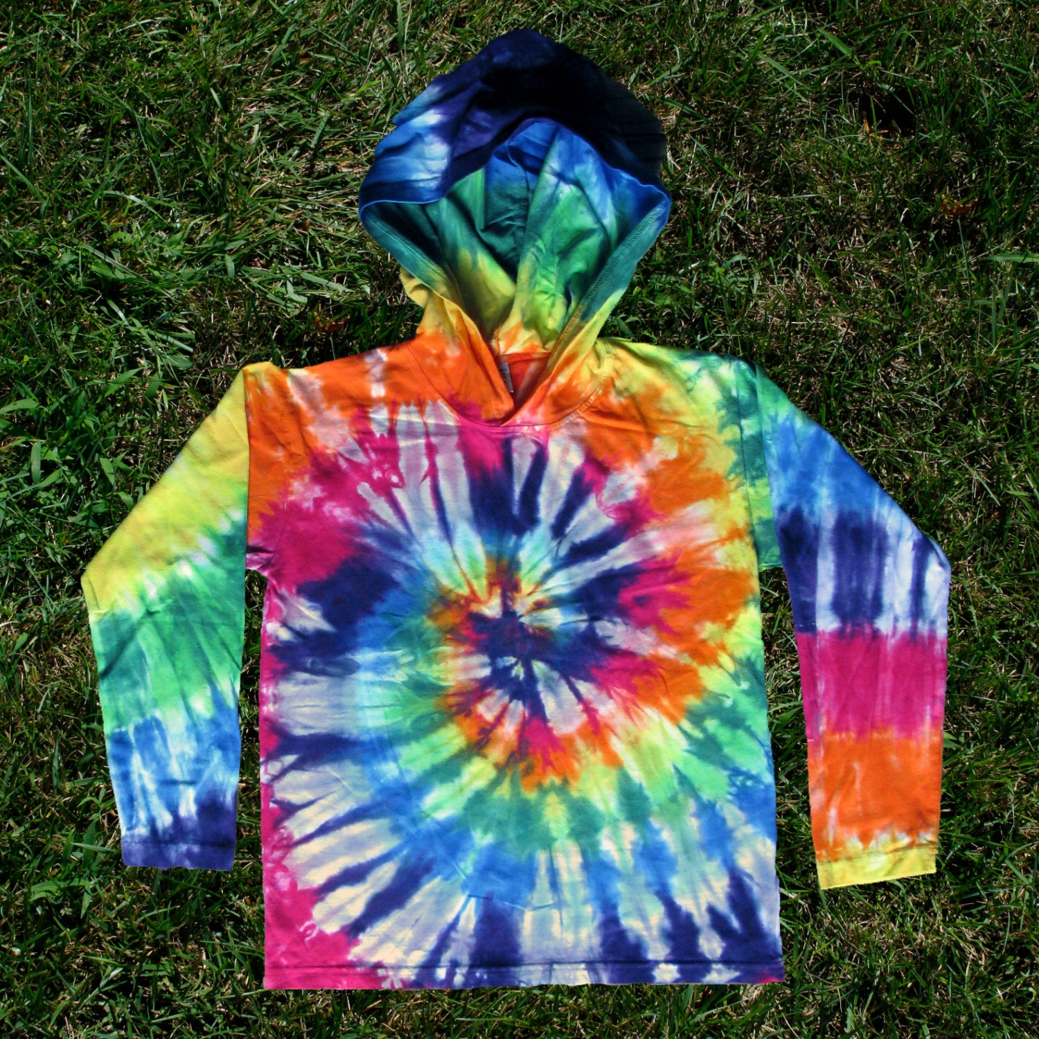 Rainbow Spiral Tiedye Hoodie for Kids