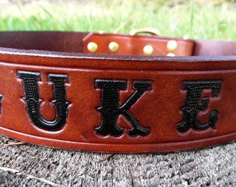 Personalized Leather Dog Collar, Engraved Dog Collar, Name Dog Collar, Leather Dog Collar, Large Dog Collar