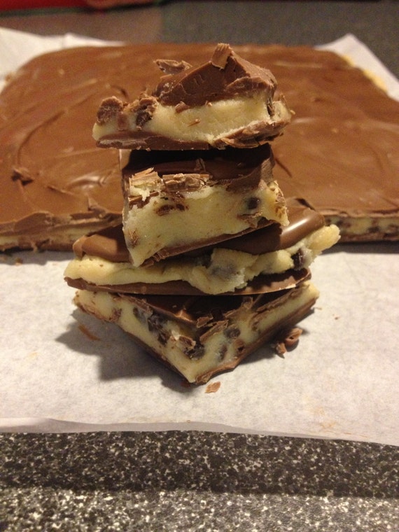 Chocolate Chip Cookie Dough Bark / gift / fun unique present / chocolate