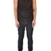 Draped Neck Sleeveless Hoodie Black
