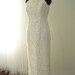 Vintage Beaded Silk Halter Bridal Wedding Dress