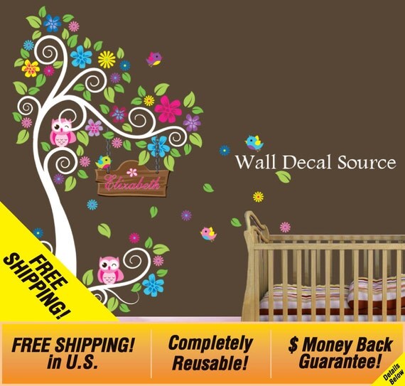 Reusable Wall Vinyl Nursery Wall Decal Swirly by WallDecalSource