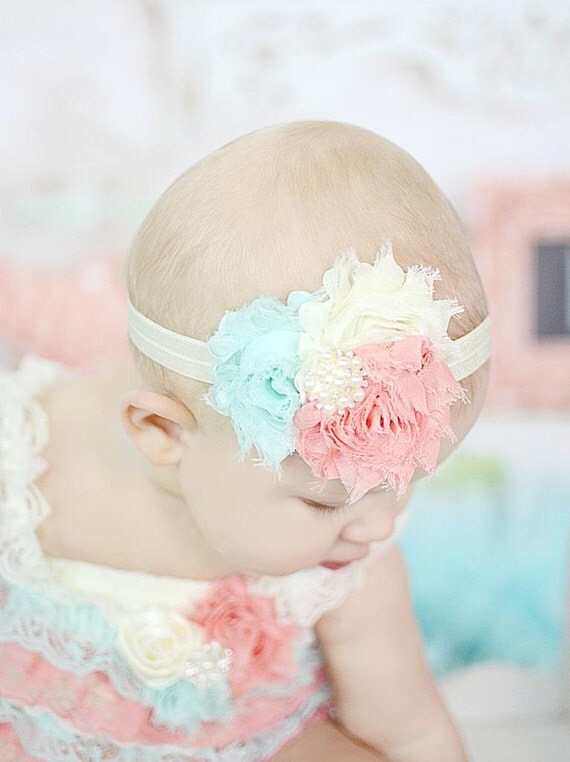 mint and coral headband baby headband lace baby coral mint and ivory baby headband shabby flower headband mint and coral headband baby headband lace baby coral mint and ivory baby headband shabby flower headband