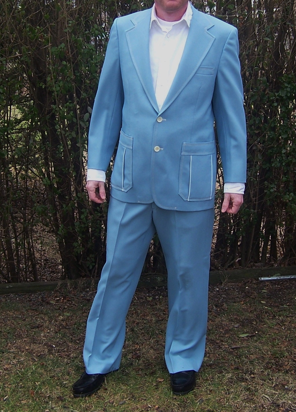 Vintage JohnnyCarson Leisure Suit Light Blue 1970's