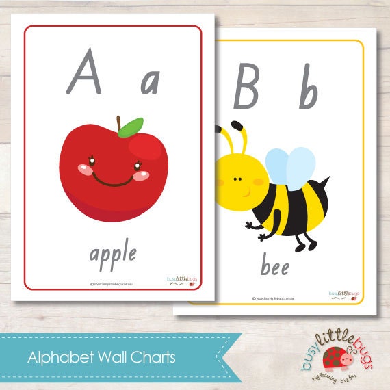 A4 Size Alphabet Wall Chart AUTOMATIC by BUSYLITTLEBUGSshop