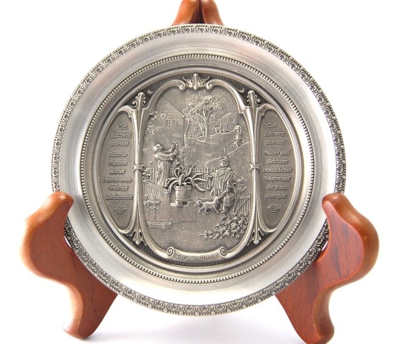 Wmf Zinn Pewter Wall Decoration Plate 'der