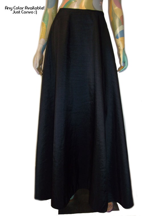 Black taffeta skirt Maxi formal evening skirt XS S M L by EKshop