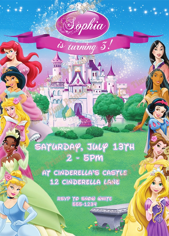 Items similar to Disney Princess Invitation -Printable Party