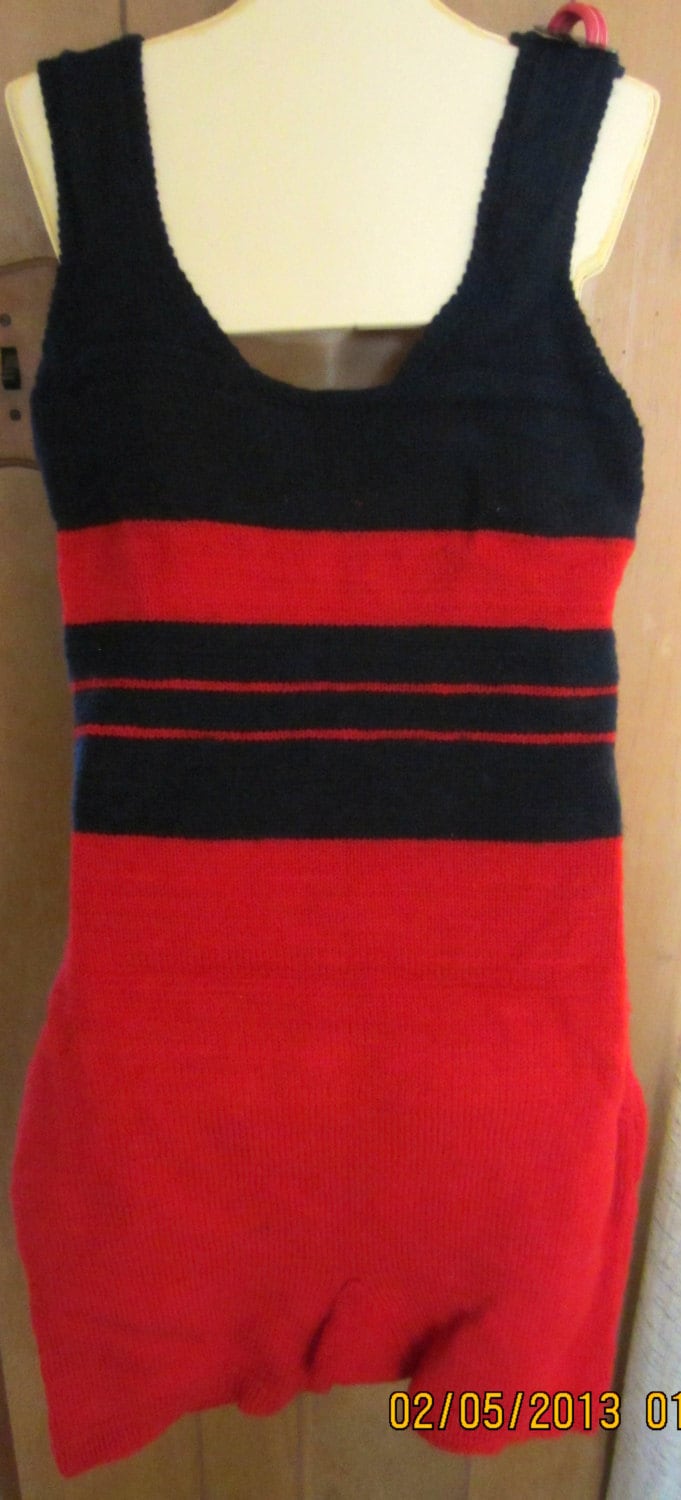 1920s Reproduction Men's OnePiece Swim Suit